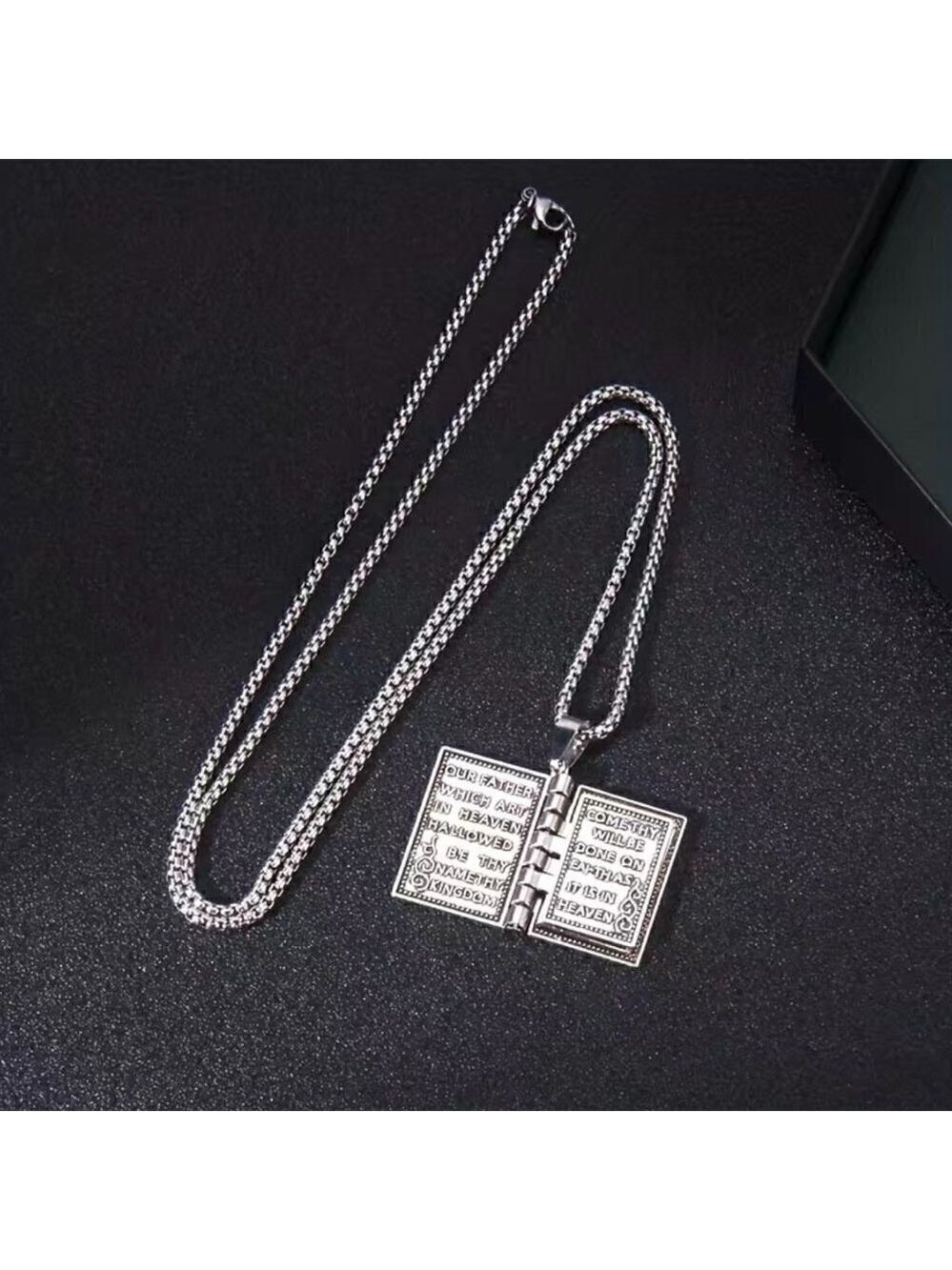 Holy Bible with The Lord's Prayer Necklace / Pendant #858 - Picture 7 of 16